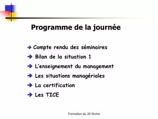 programme de la journ e