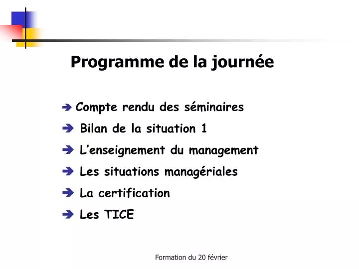 programme de la journ e