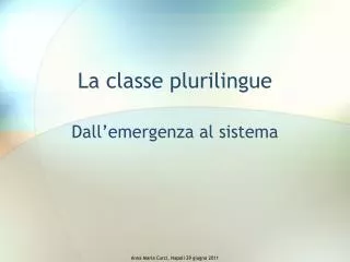 la classe plurilingue