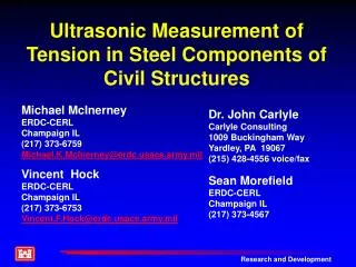Ultrasonic Measurement of Tension in Steel Components of Civil Structures