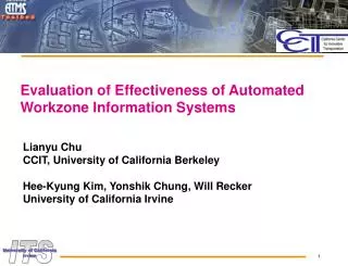 Evaluation of Effectiveness of Automated Workzone Information Systems