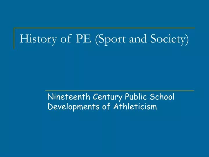 nineteenth century public school developments of athleticism
