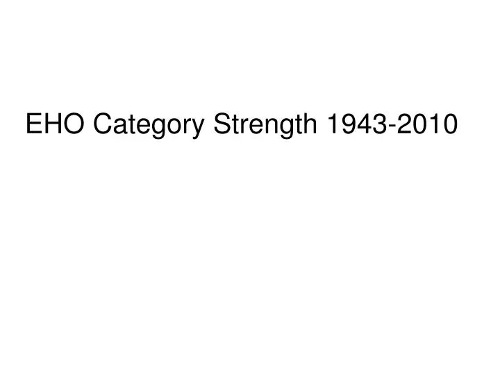 eho category strength 1943 2010