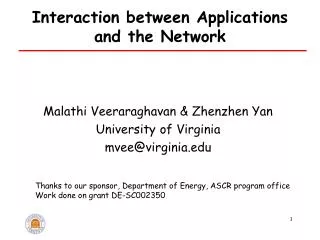 Interaction between Applications and the Network