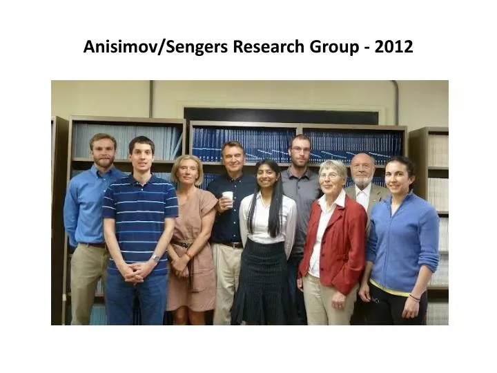 anisimov sengers research group 2012