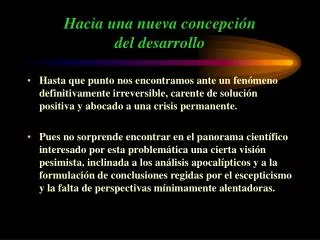 hacia una nueva concepci n del desarrollo