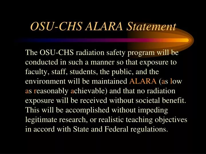 osu chs alara statement