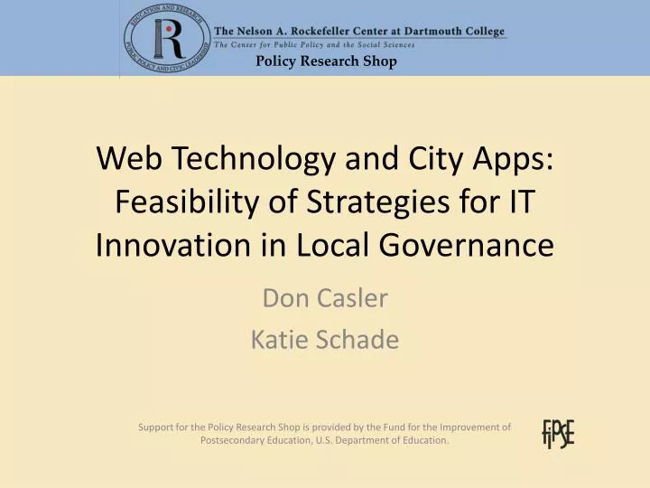web technology and city apps feasibility of strategies for it innovation in local governance