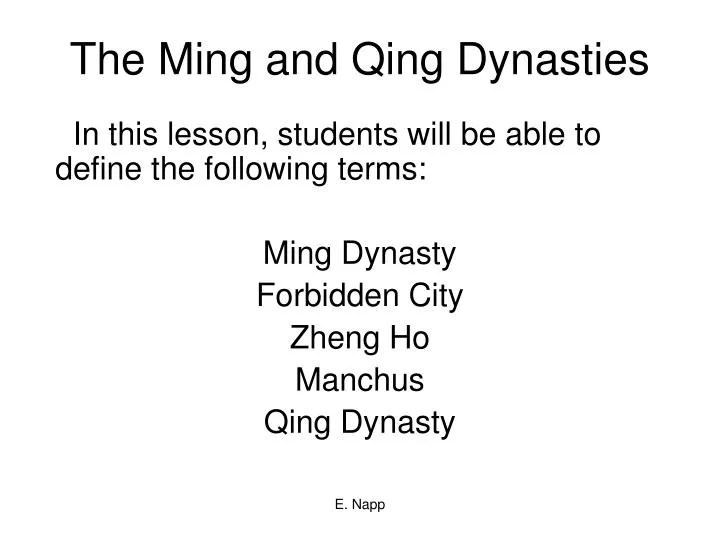 the ming and qing dynasties