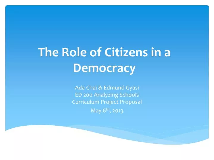 the role of citizens in a democracy