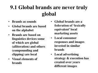 9.1 Global brands are never truly global