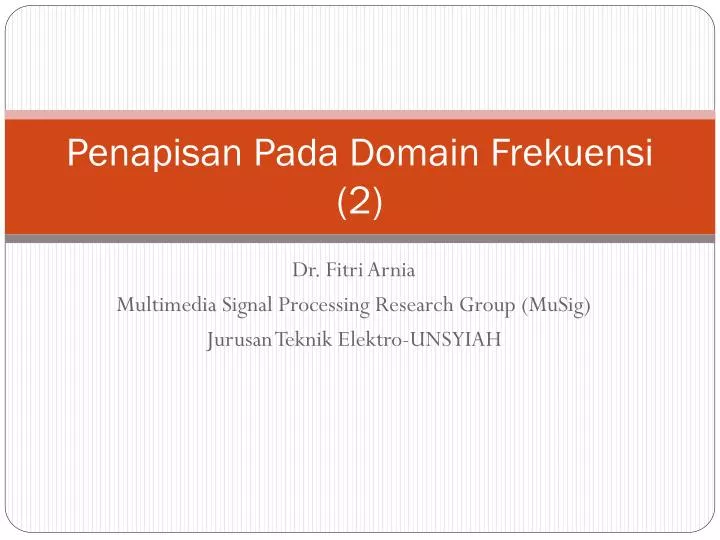 penapisan pada domain frekuensi 2