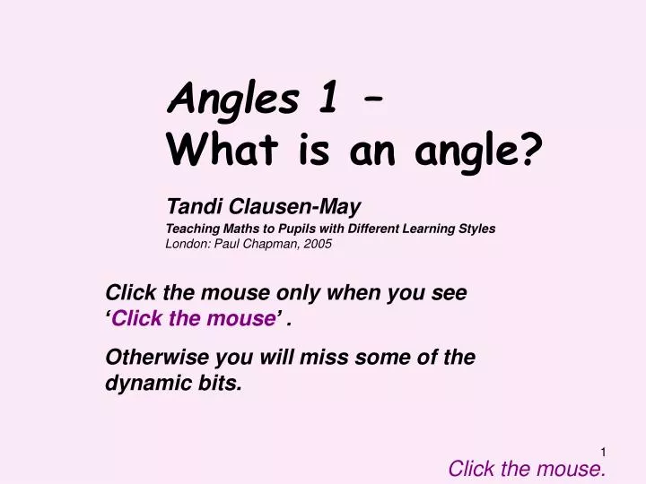 Types of Angles Teaching Slides