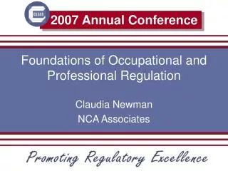 Foundations of Occupational and Professional Regulation