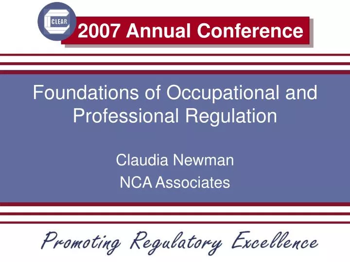 foundations of occupational and professional regulation