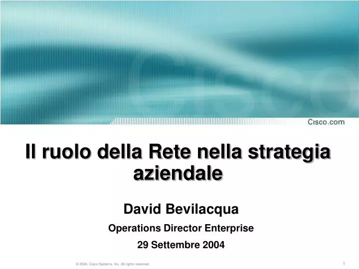 il ruolo della rete nella strategia aziendale