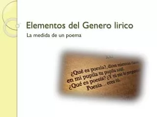 elementos del genero lirico