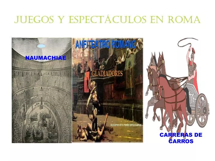 juegos y espect culos en roma