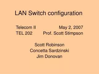 LAN Switch configuration