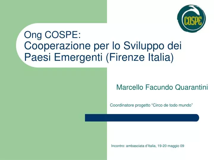 ong cospe cooperazione per lo sviluppo dei paesi emergenti firenze italia