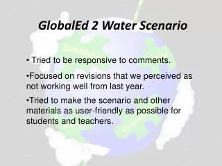 GlobalEd 2 Water Scenario