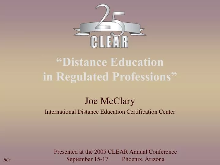 distance education in regulated professions