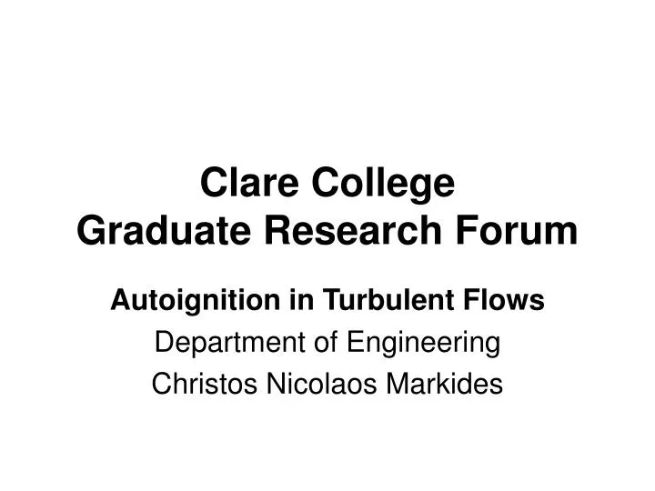 clare college graduate research forum