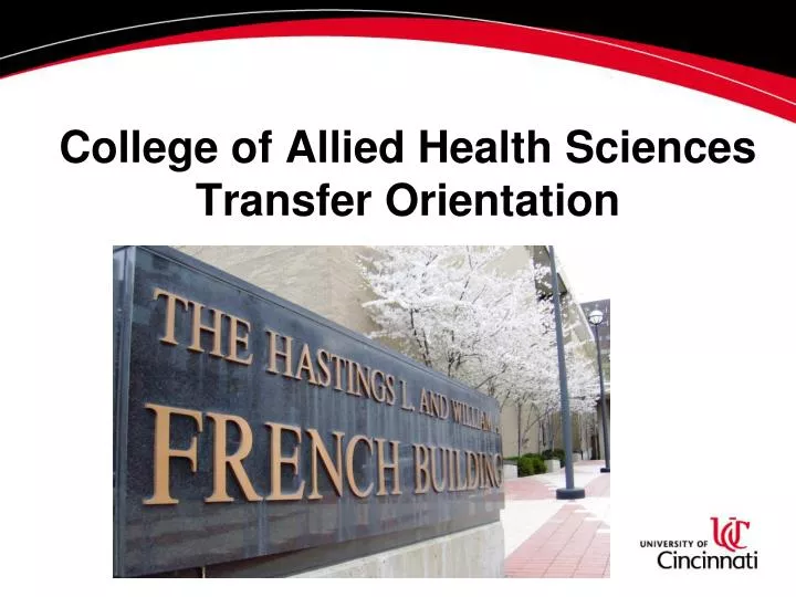 college of allied health sciences transfer orientation