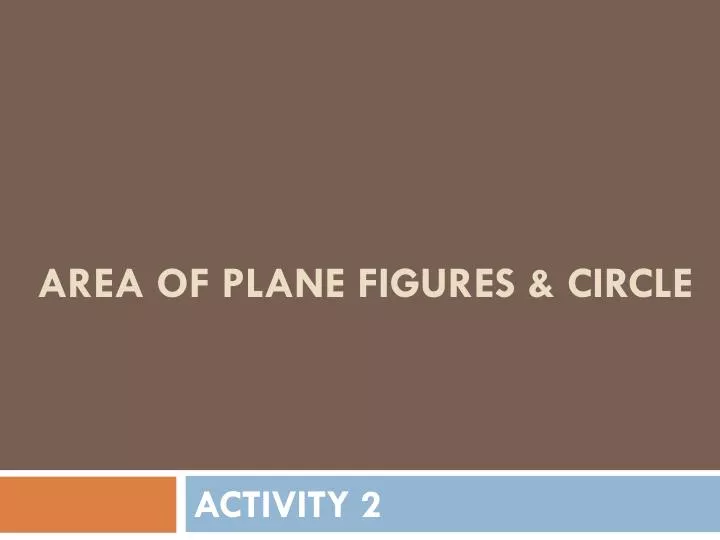 area of plane figures circle