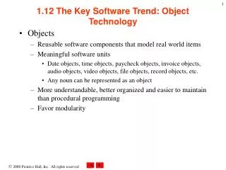 1.12 The Key Software Trend: Object Technology