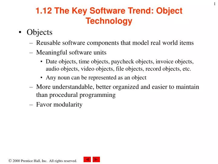1 12 the key software trend object technology