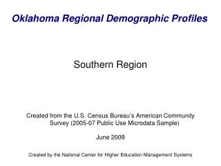 Oklahoma Regional Demographic Profiles