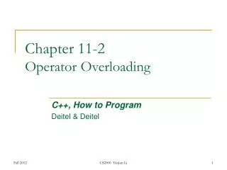 Chapter 11-2 Operator Overloading