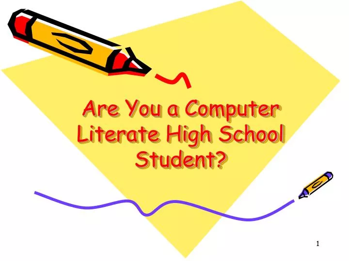 are you a computer literate high school student