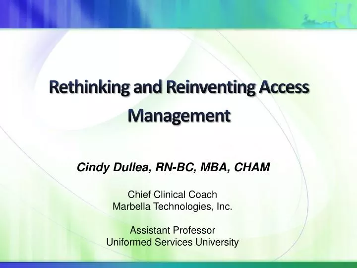 rethinking and reinventing access management