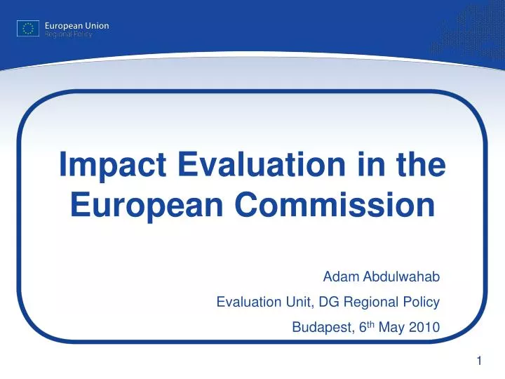 impact evaluation in the european commission