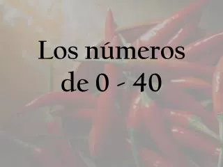 los n meros de 0 40