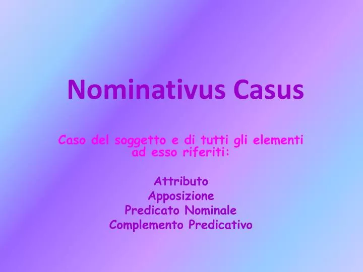 nominativus casus