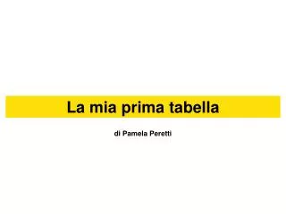 la mia prima tabella