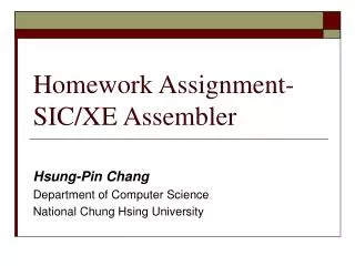 Homework Assignment-SIC/XE Assembler