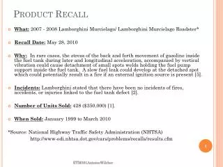 Product Recall