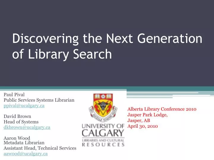 discovering the next generation of library search