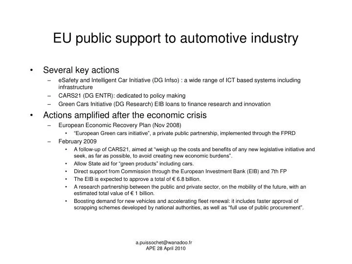 eu public support to automotive industry