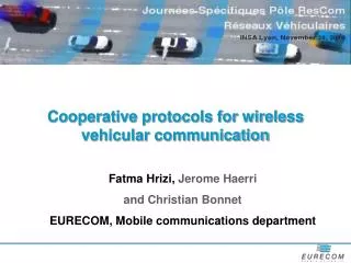 Cooperative protocols for wireless vehicular communication