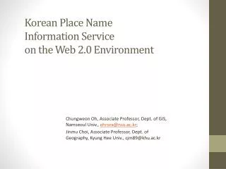 Korean Place Name Information Service on the Web 2.0 Environment
