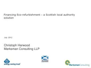 Financing Eco-refurbishment – a Scottish local authority solution