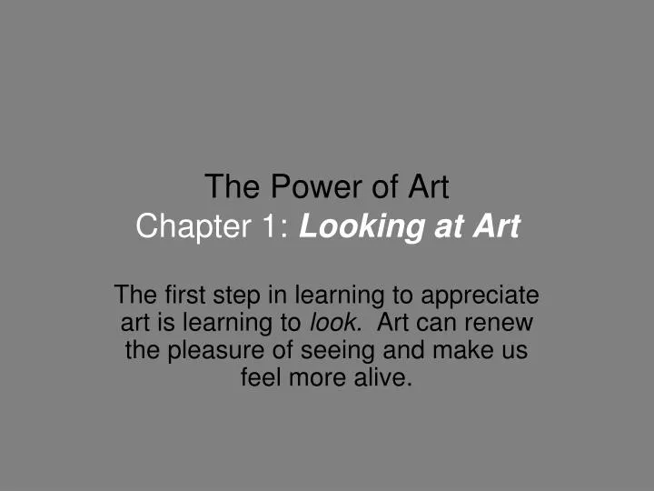 the power of art chapter 1 looking at art
