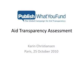 Aid Transparency Assessment