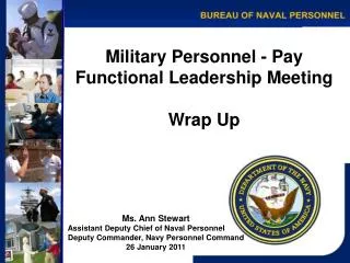 Military Personnel - Pay Functional Leadership Meeting Wrap Up