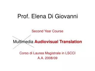 Prof. Elena Di Giovanni
